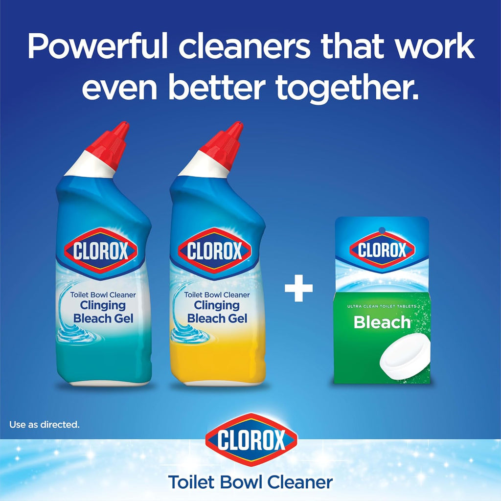 Toilet Bowl Cleaner, Clinging Bleach Gel, Ocean Mist, 24 oz, Pack of 2 V8777