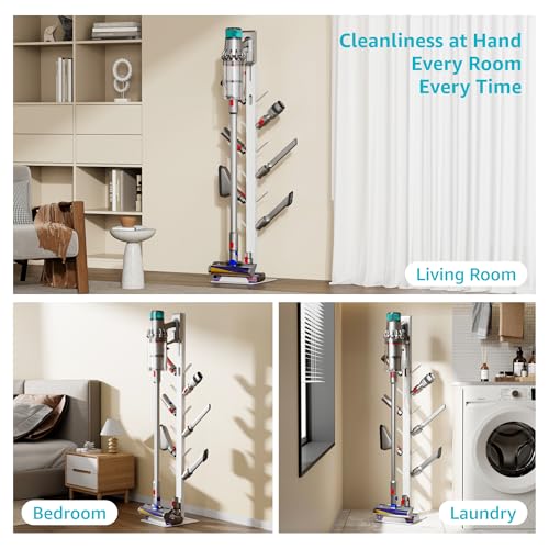 Vacuum Cleaner Stand with 12 Storage Hooks, Black J294