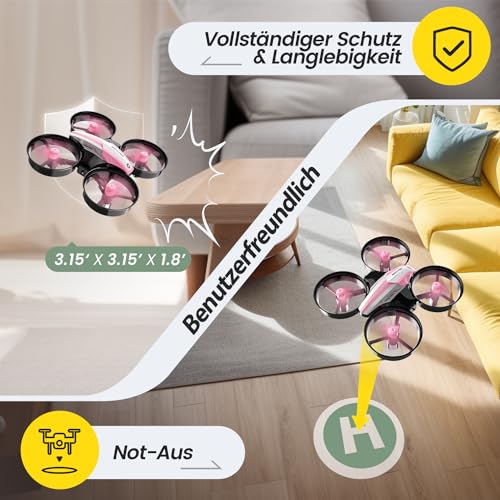 Mini Drone for Kids and Beginners with Auto Hovering, 3D Flips, Red J449