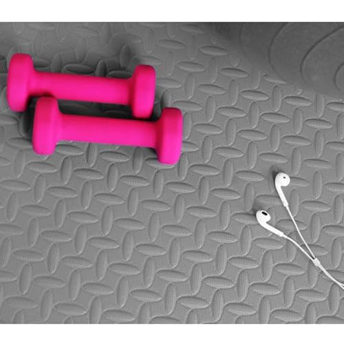 Interlocking Foam Gym Flooring Mat, 1 Inch Thick, 6 Tiles, Black C4472
