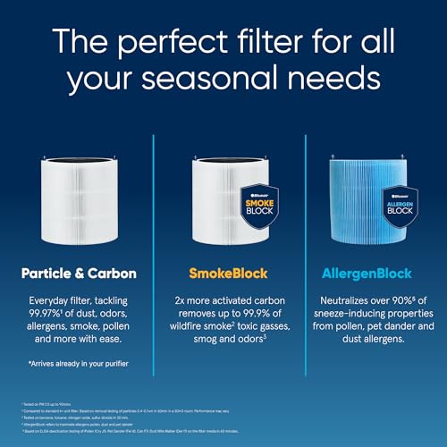 Air Purifier for Small Room, Bedroom, Home, Cleans 926 sqft in One Hour, HEPASilent for Pets, Allergens, Dust, Mold, Smoke Q80338