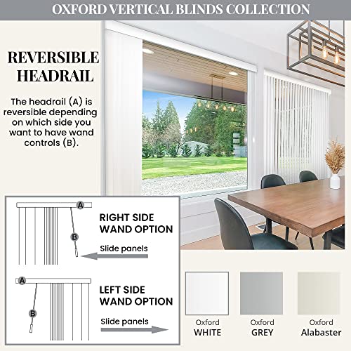 Vertical Blinds for Doors, Blackout Window Shade, Vinyl 78"W x 84"H Z728161