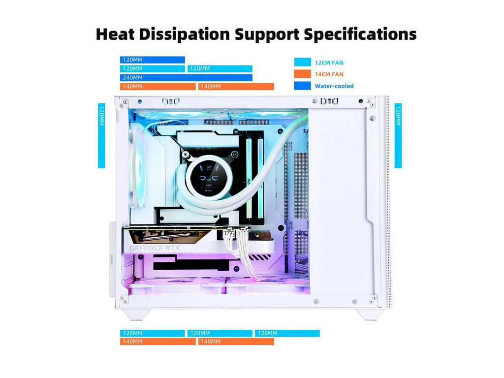 Mini ITX Tower Computer Case with Tempered Glass Side Panel S429