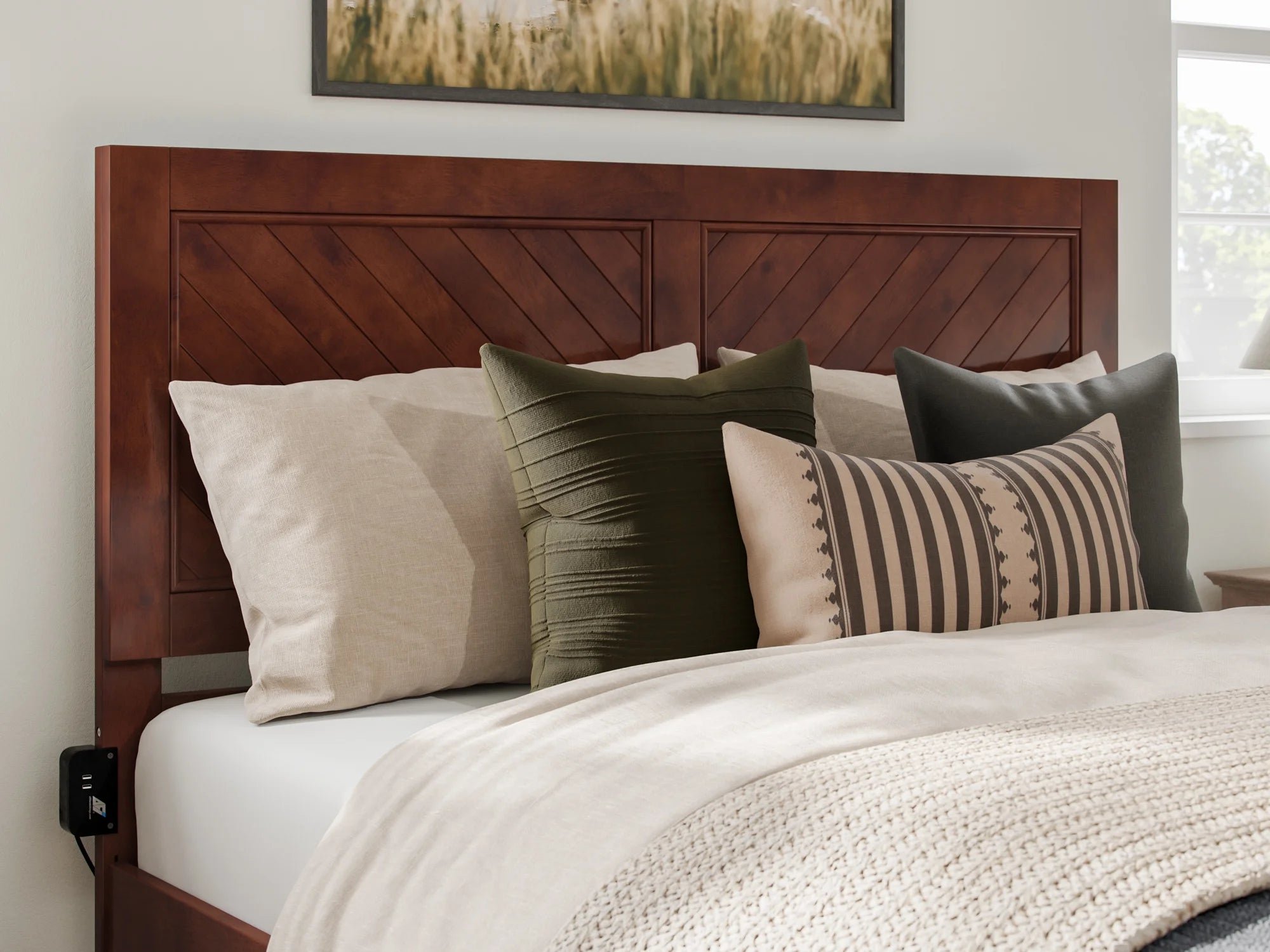 Solid Wood Platform Bed with Storage Drawers, Queen K8732