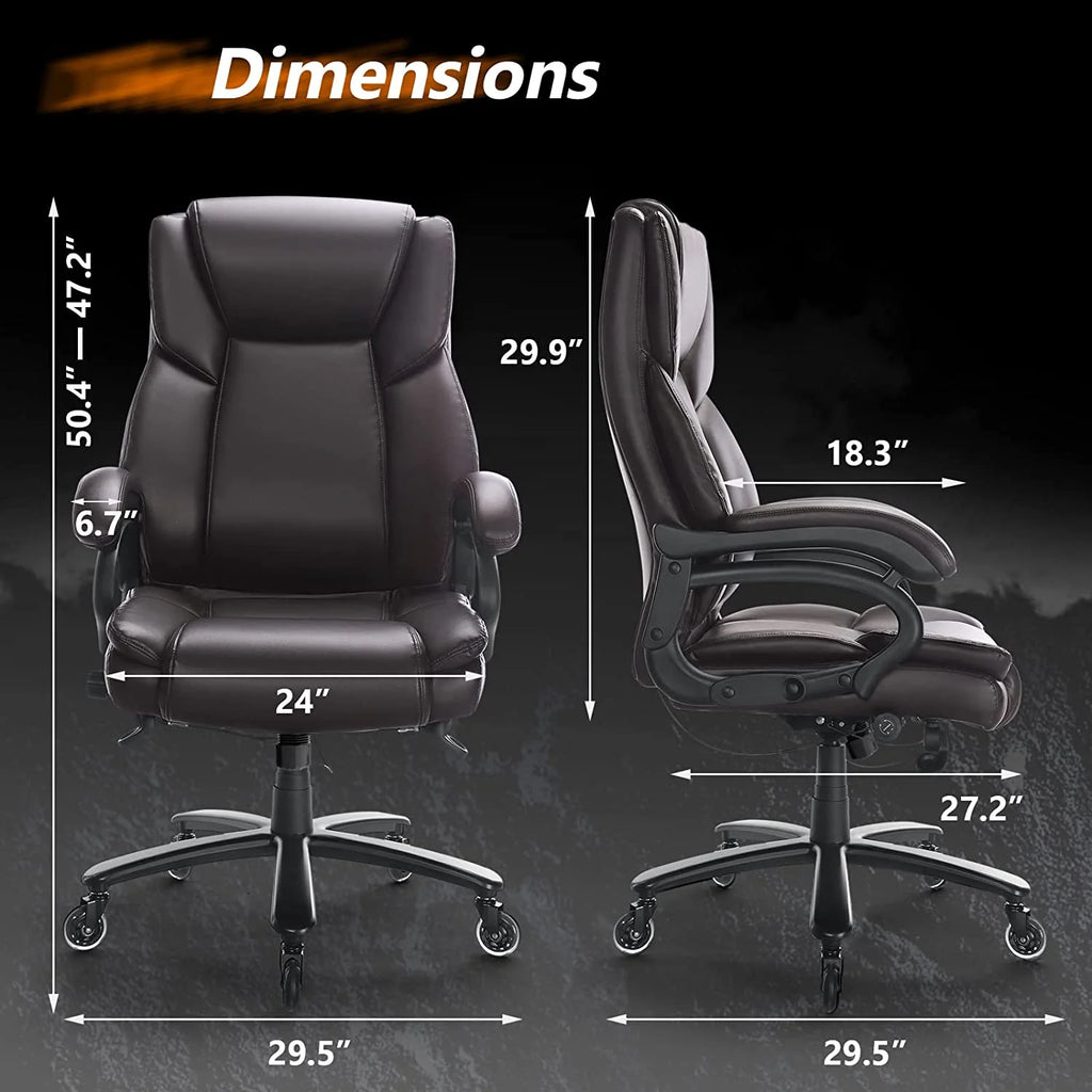 Big and Tall 500lb Home Office Chair, Executive Desk Chair with High Back and Lumbar Support H62402