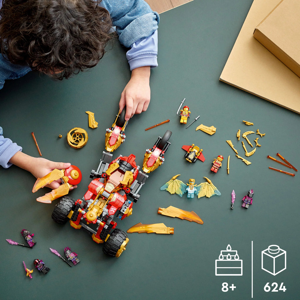 Kai’s Golden Dragon Raider Multi-Terrain Car Toy Building Set for Kids Ages 8 Plus Y435