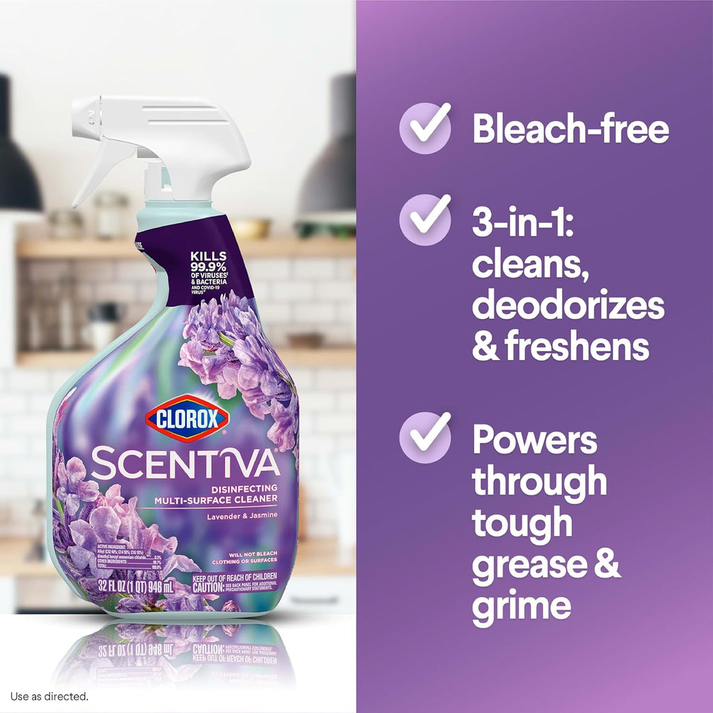 Disinfecting Multi-Surface Cleaner, Lavender and Jasmine, 32 Fl Oz B245