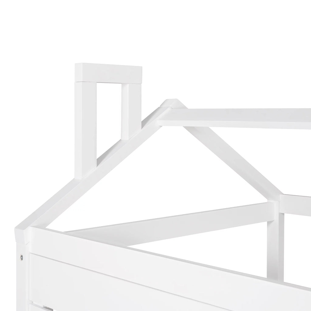 Twin Size House Bed with Drawers and Guard Rails O549