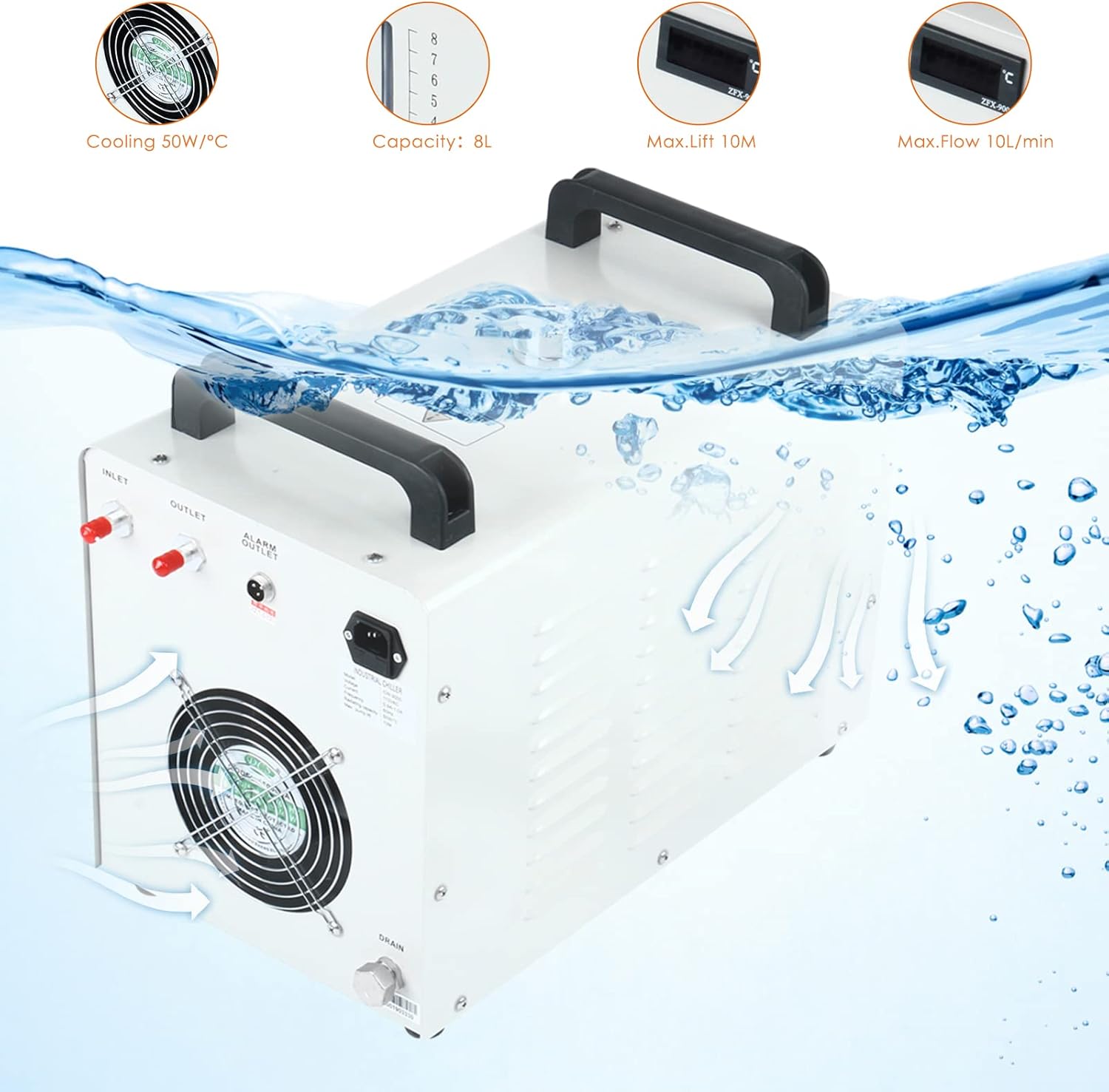 Water Chiller for Laser Engraving Machine, 8L, 110V Y4263