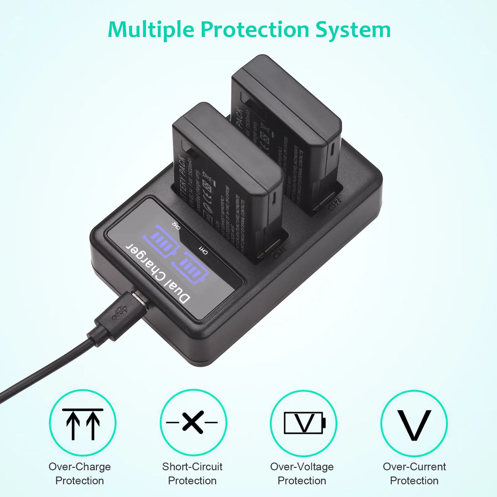 Replacement Battery with USB Port Screen Display for Nikon Cameras U52788
