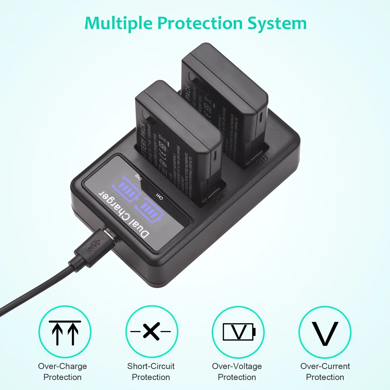 Replacement Battery with USB Port Screen Display for Nikon Cameras U52788