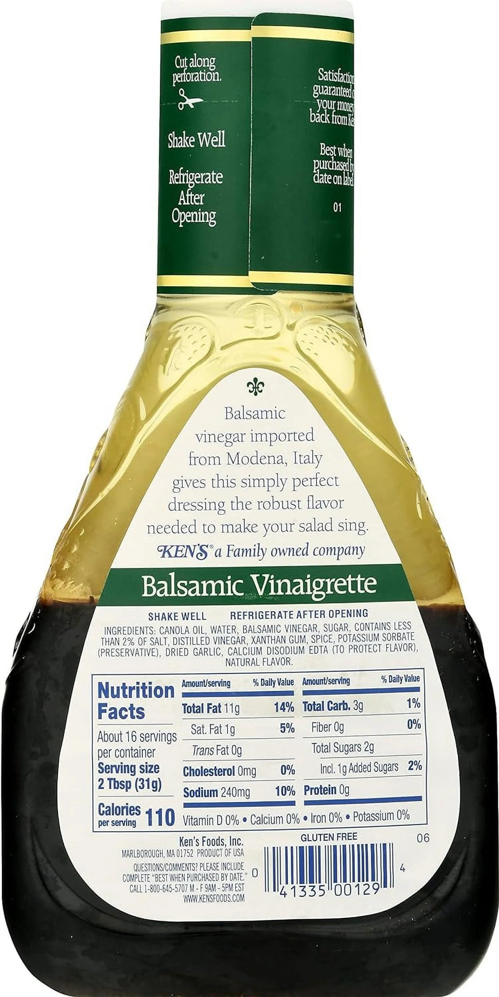 Balsamic Vinaigrette Dressing for Salads or Marinades, 16 Fl Oz (Pack of 2) F377