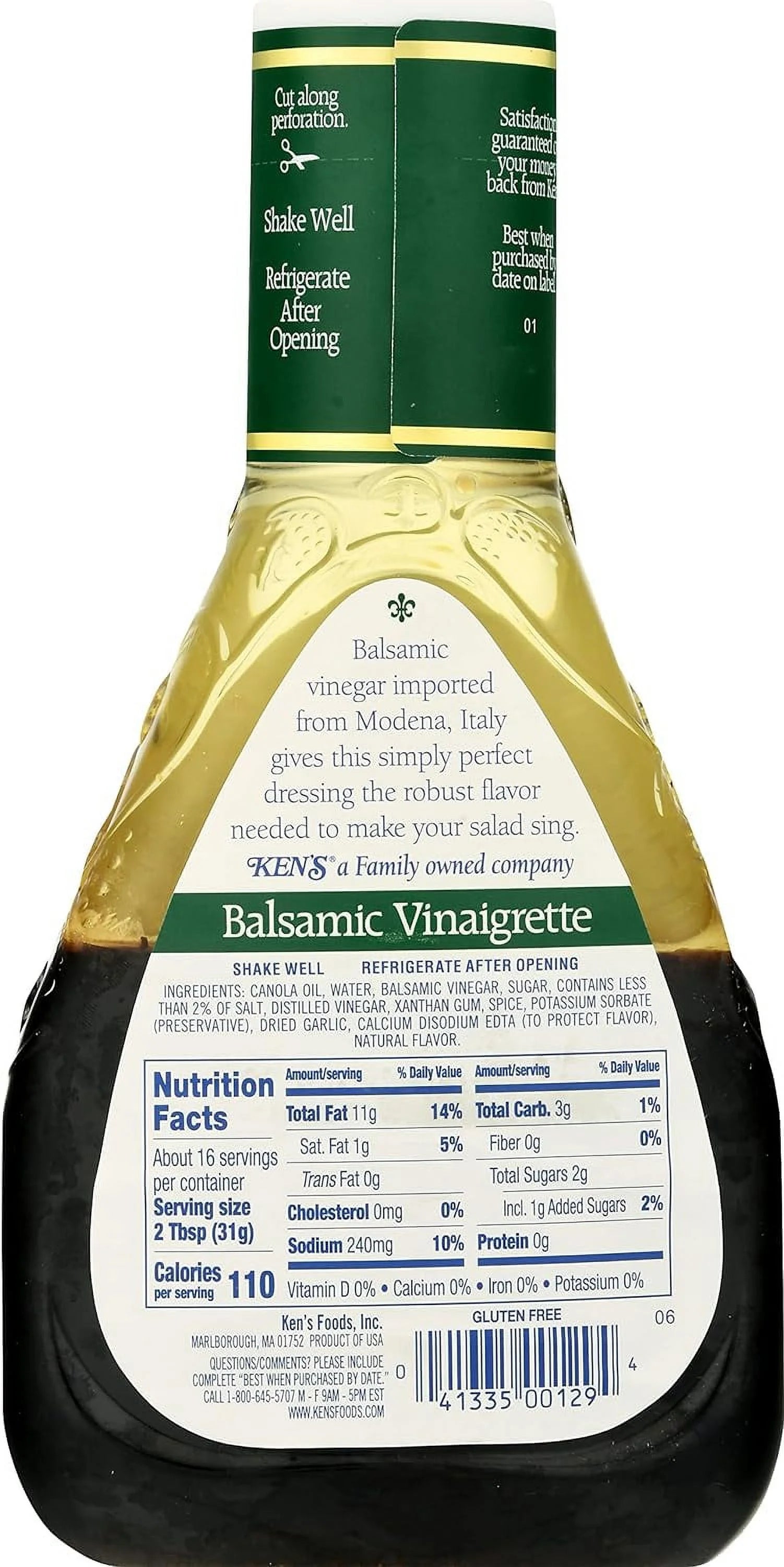 Balsamic Vinaigrette Dressing for Salads or Marinades, 16 Fl Oz (Pack of 2) F377