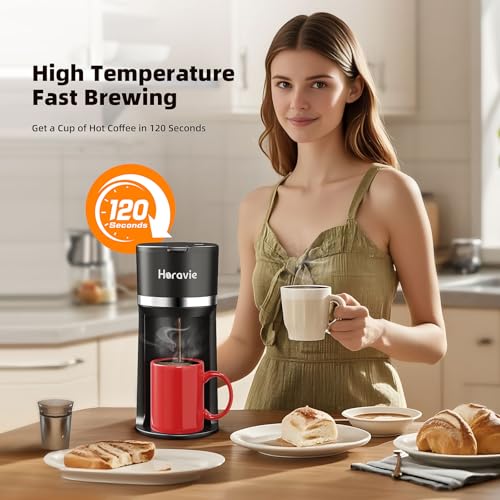 Single Serve Coffee Maker for K Cup and Ground Coffee, Fast Brew, Black L369987