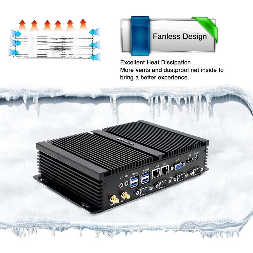 Fanless Mini PC Intel Core i5 8GB 512GB 4K HDMI WiFi J60380