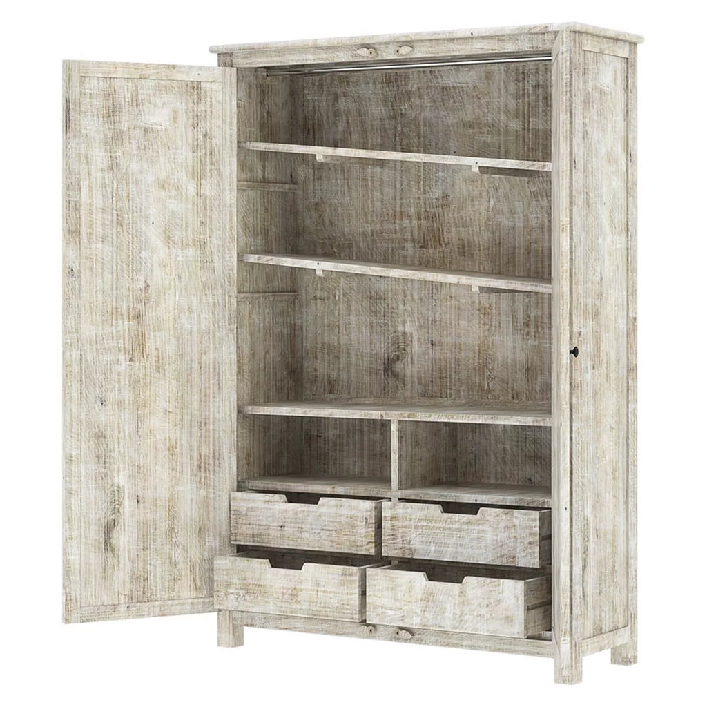 Carved Wooden Wardrobe Cabinet E971