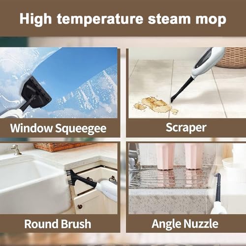 Steam Mop with 13 Accessories for Hard Floors, 550ml, 30-Second Heat-Up E958948