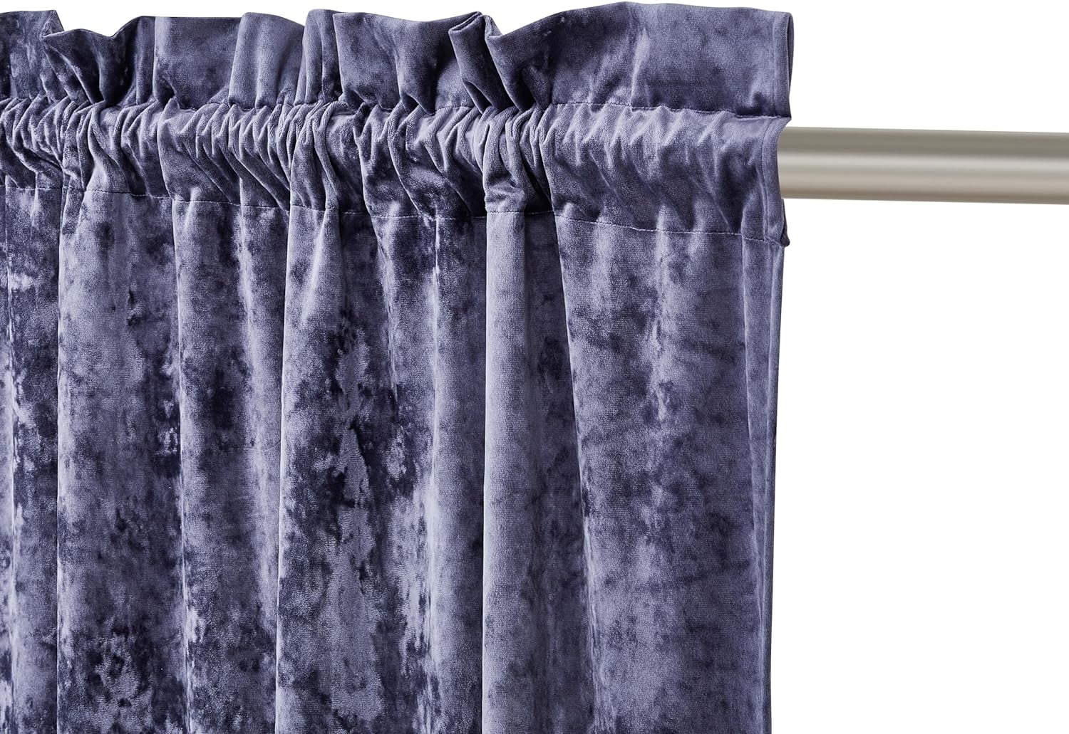 Purple Crushed Velvet Curtains 2 Panel Set, Room Darkening Rod Pocket Drapes 50" W x 84" L C893649