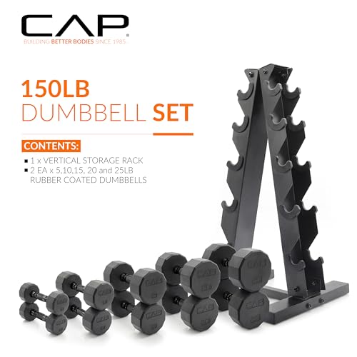 Dumbbell Set with Rack, 150lbs and 210lbs Options A94763