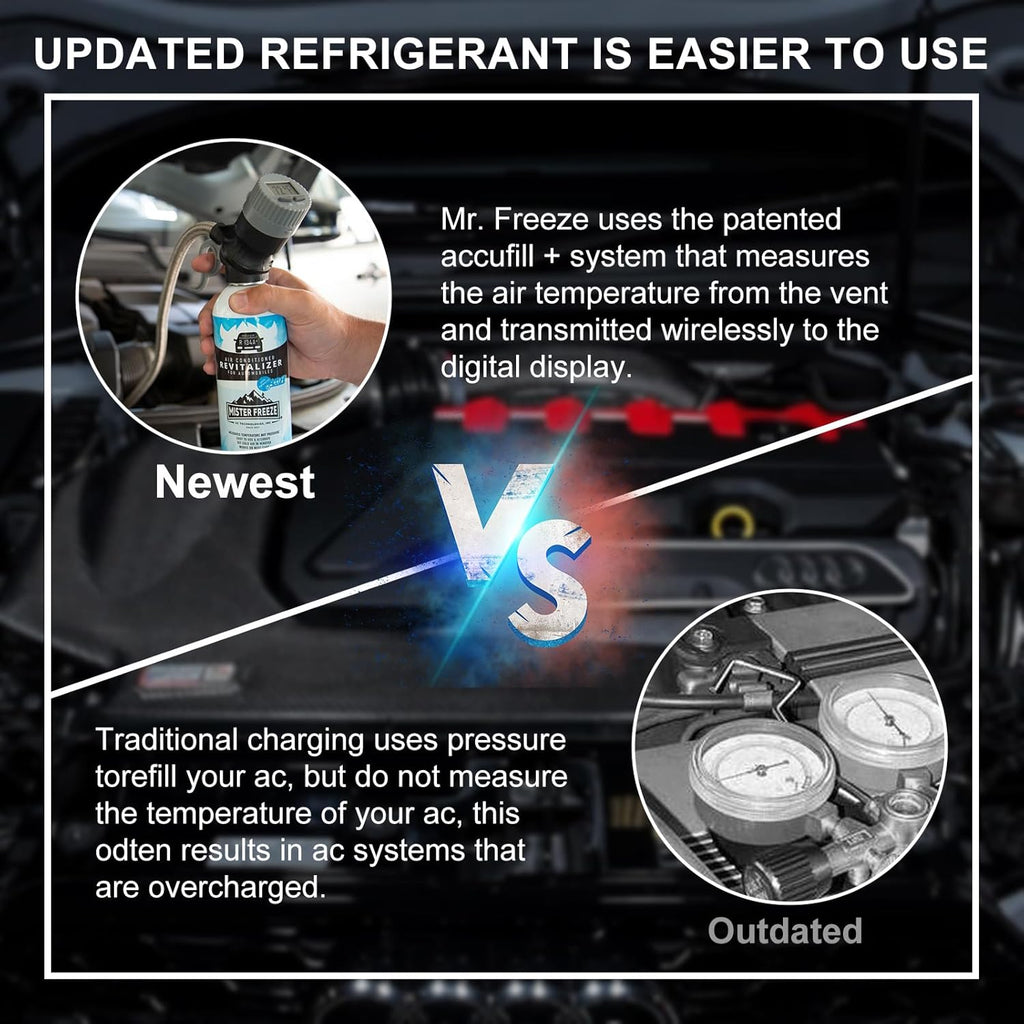 AC Refrigerant Recharge Kit with Wireless Digital Temperature Sensor, 14 oz D91068