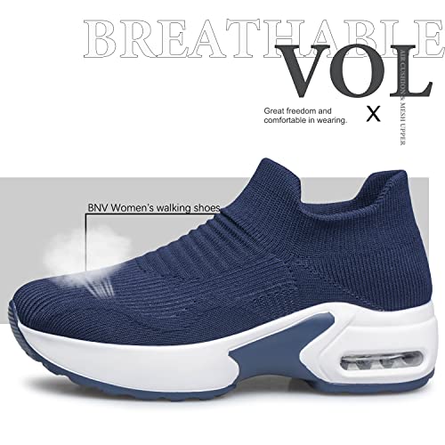 Women's Walking Shoes Slip on Casual Sock Sneakers Q9562
