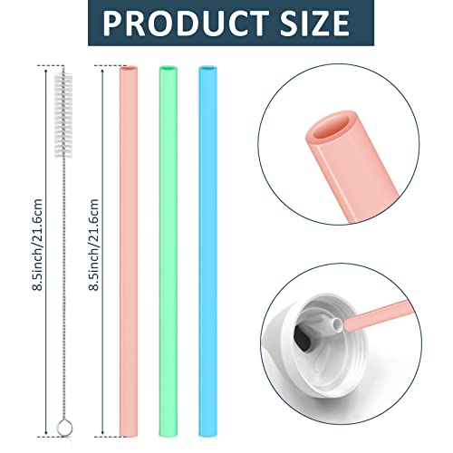 Replacement Straws for 19oz 24oz 32oz Water Bottle, 3pcs Reusable with Cleaning Brush G252489