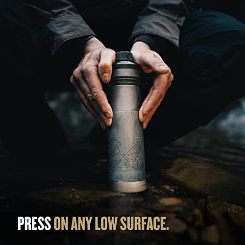 Titanium Water Purifier Filter Bottle 16.9 oz for Hiking Travel S49394