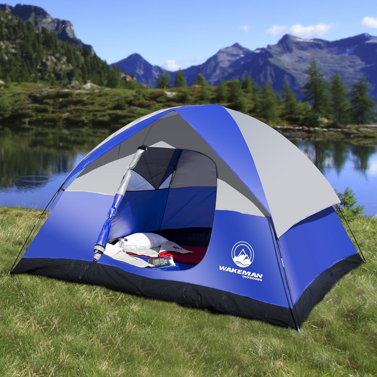 6 Person Water-Resistant Camping Tent with Removable Rain Fly J181473