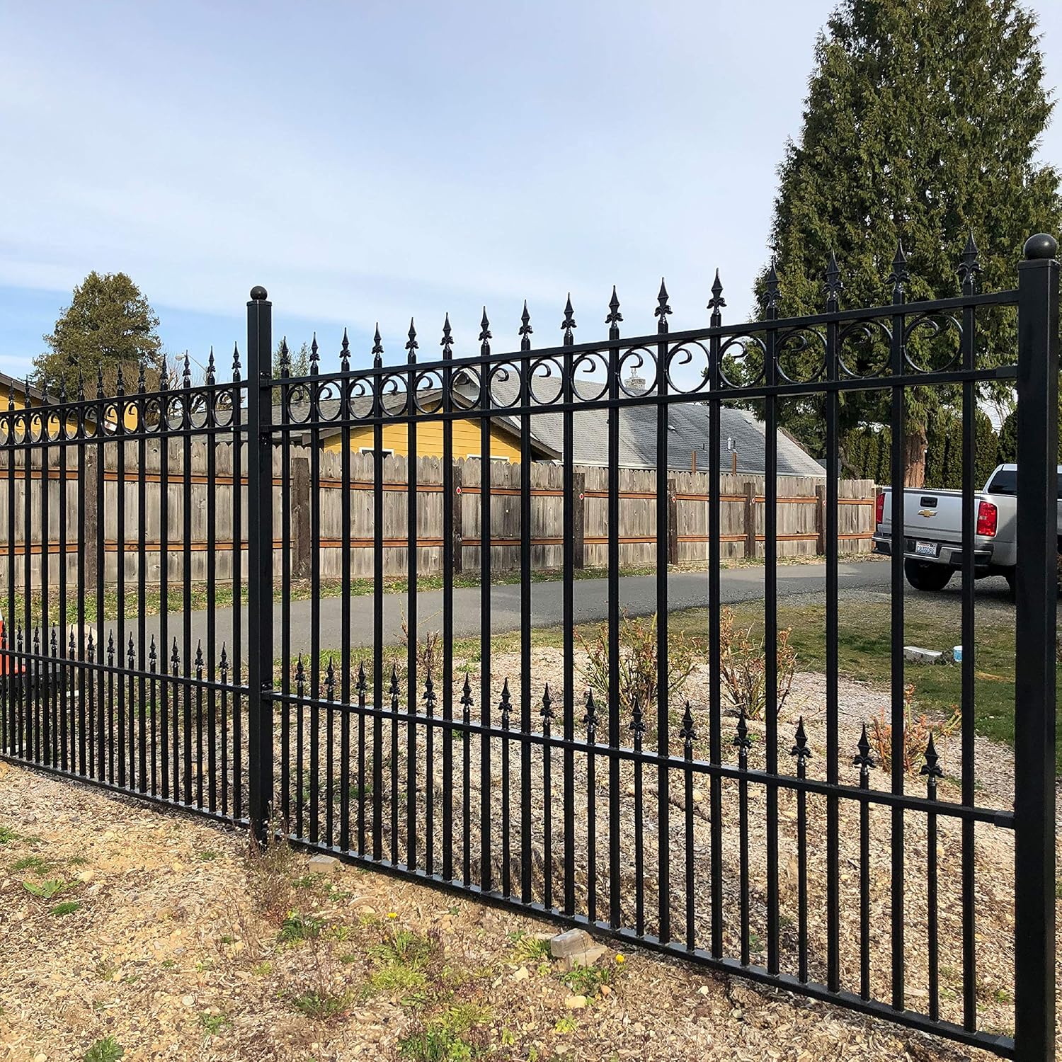 Security Fence Kit 4-Panel Steel Anti-Rust Garden Fencing S209