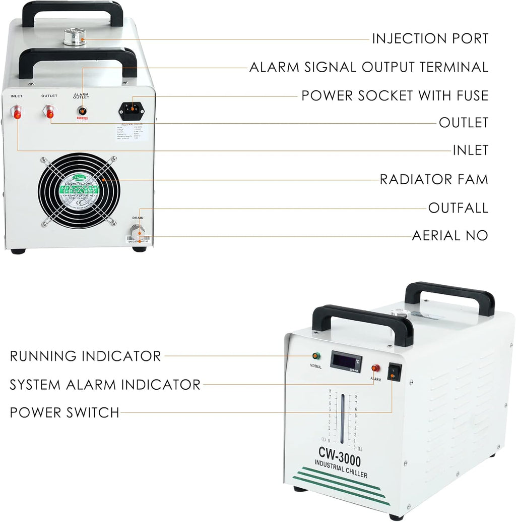 Water Chiller for Laser Engraving Machine, 8L, 110V Y4263