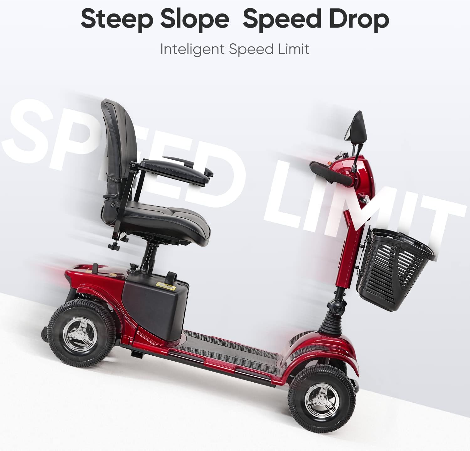 4 Wheel Mobility Scooter for Seniors, Collapsible with Basket A60342