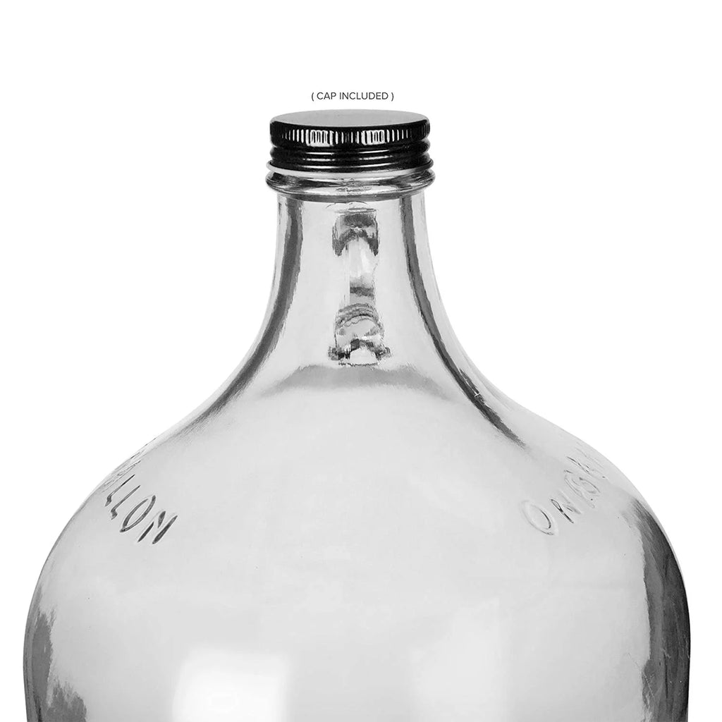1 Gallon Glass Jug with Black Metal Screw Cap, Set of 8 M188815