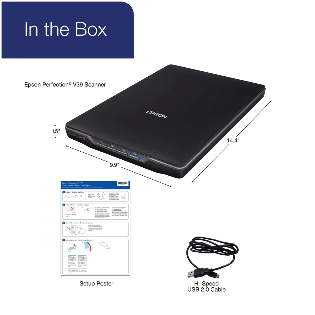Photo and Document Scanner, 4800 dpi, Black W7764
