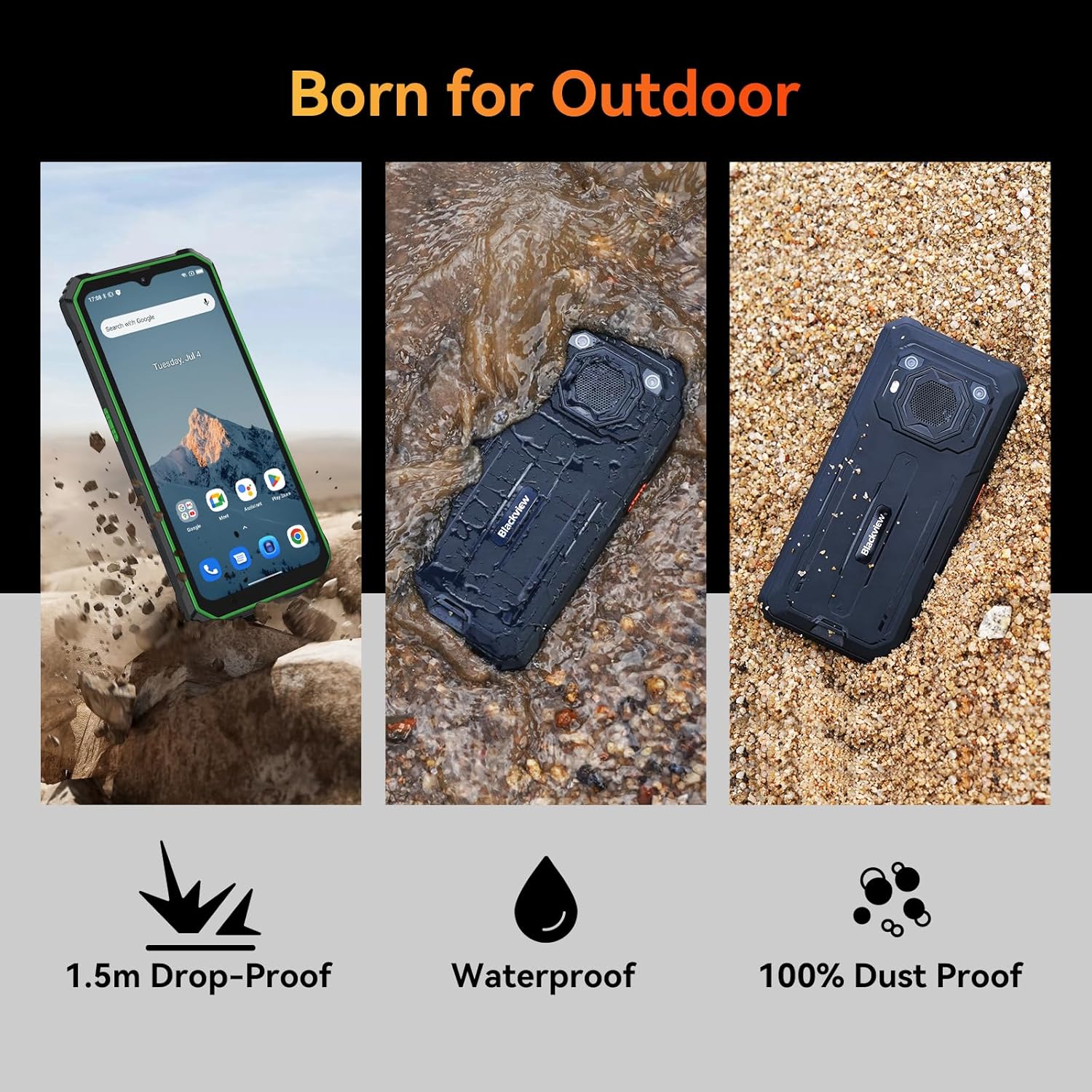 Rugged Phone Unlocked 13000mAh 6.56" Android 13 N428