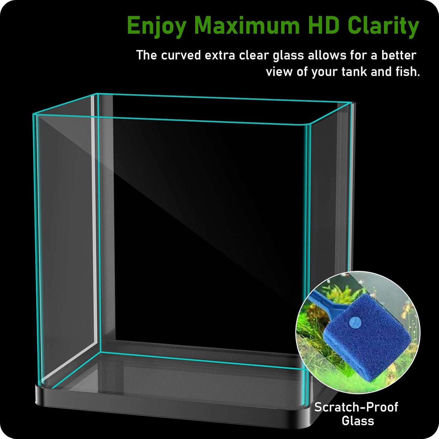 2 Gallon Glass Fish Tank with Filter and Light D832