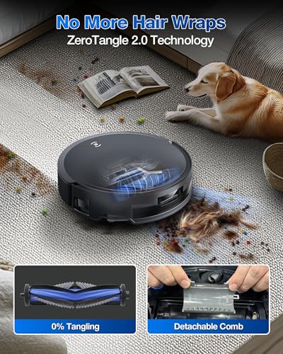 Robot Vacuum and Mop, 18500Pa Suction, Auto-Lift, Self-Emptying C481