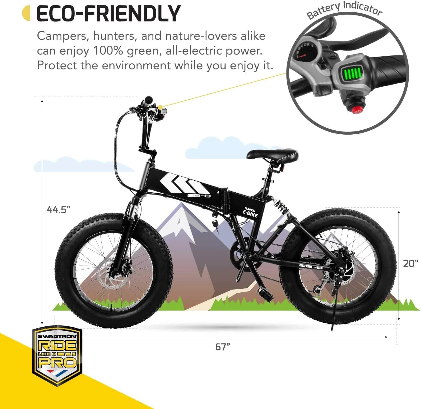 Fat Tire 650W Electric Bicycle Removable Battery Foldable Ebike for Adults U4564