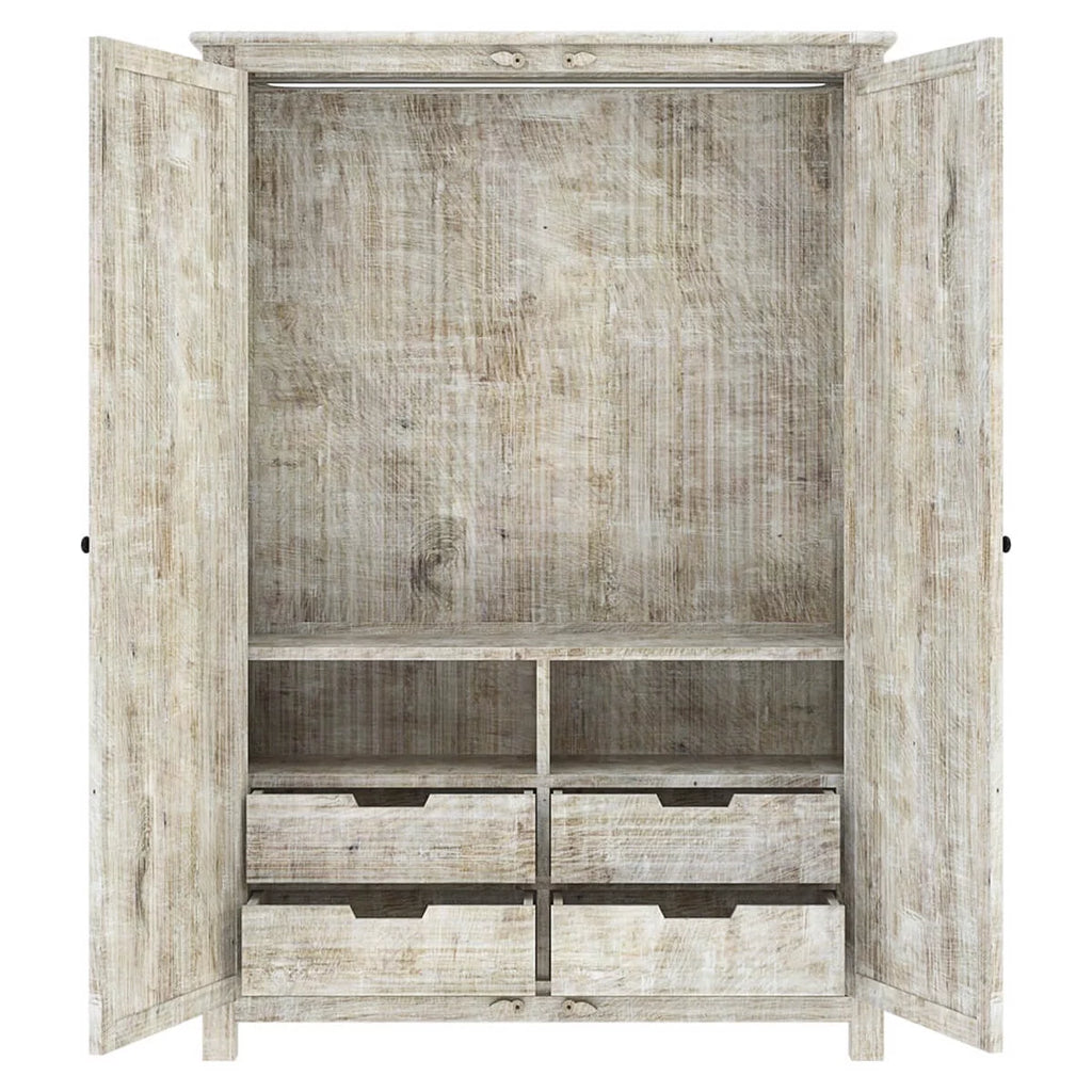 Carved Wooden Wardrobe Cabinet E971