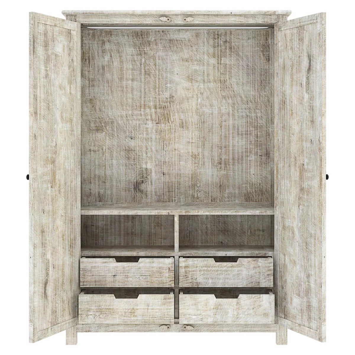 Carved Wooden Wardrobe Cabinet E971