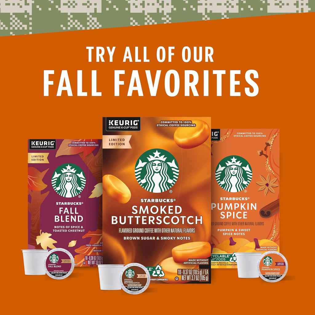 Smoked Butterscotch Coffee Pods for Keurig, 100% Arabica, 10 Count Y7168