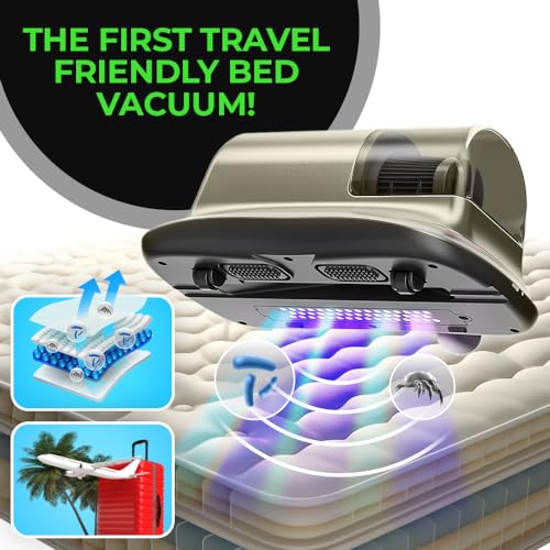 Cordless Mattress Vacuum Cleaner for Deep Cleaning, Red Q46623