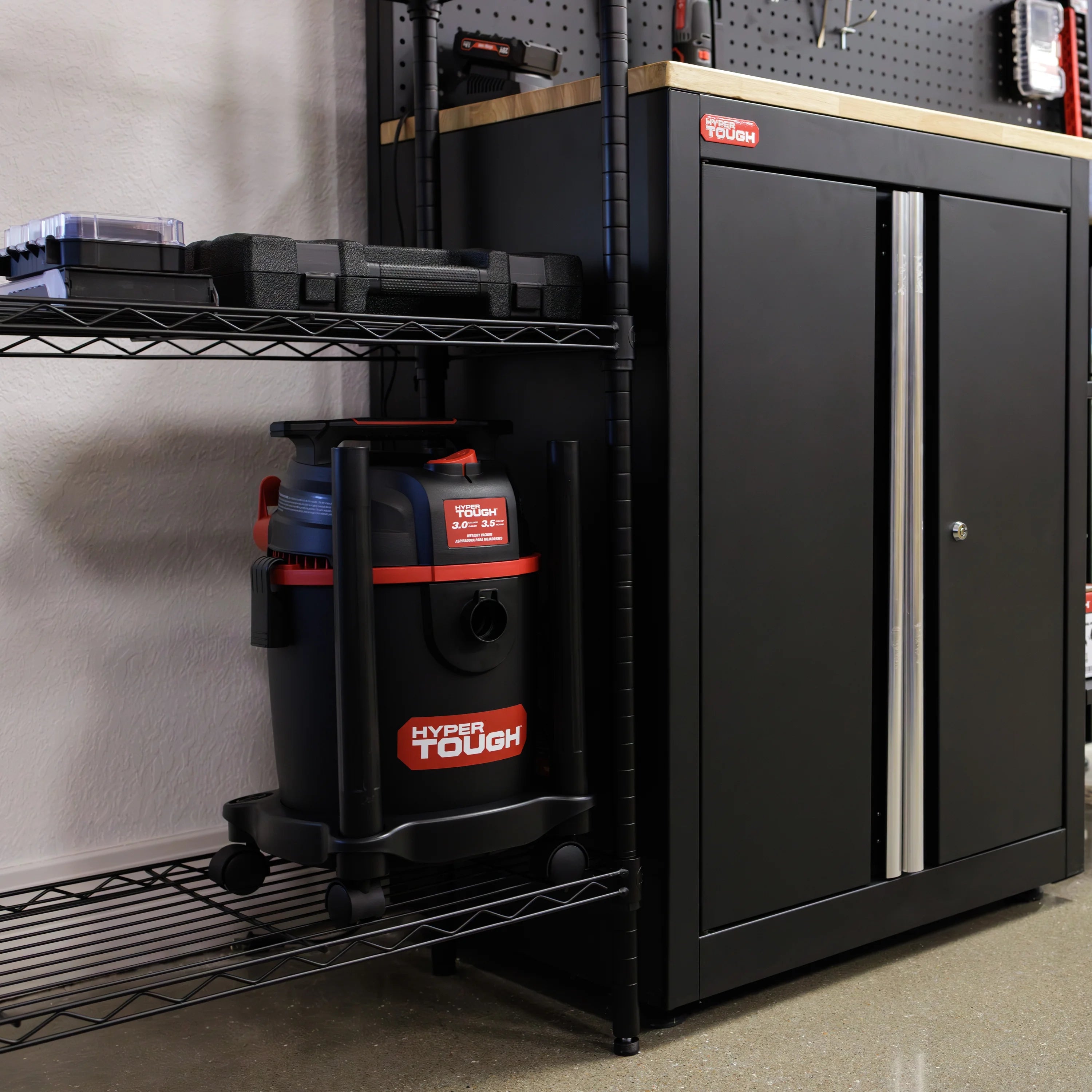4 Tier Wire Shelf Unit, Black, 1400 lb. Capacity F371