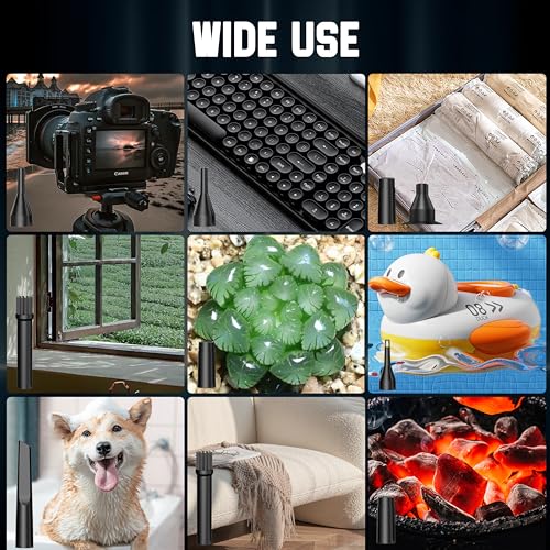 Cordless Air Duster for Cleaning Keyboard PC with 3 Speeds and LED Light P90655