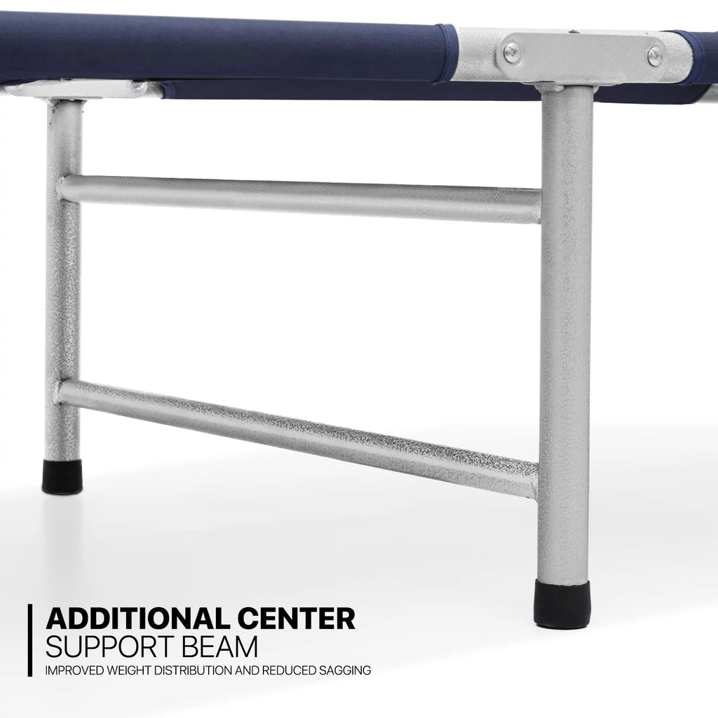 Portable Folding Bed Reclining Lounger Camping Cot with Pillow and Carry Bag J26660