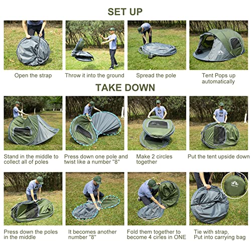 Pop-up Camping Tent 2 Person Waterproof Instant Setup S30146