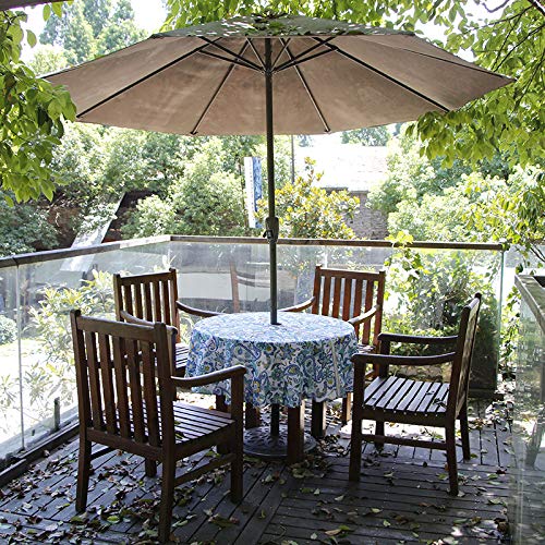 Outdoor Tablecloth with Umbrella Hole, Waterproof Fitted Cover for Picnic Patio Garden Z463