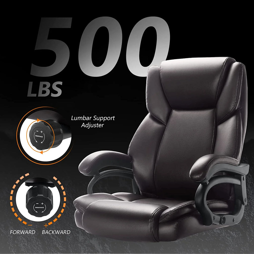 Big and Tall 500lb Home Office Chair, Executive Desk Chair with High Back and Lumbar Support H62402