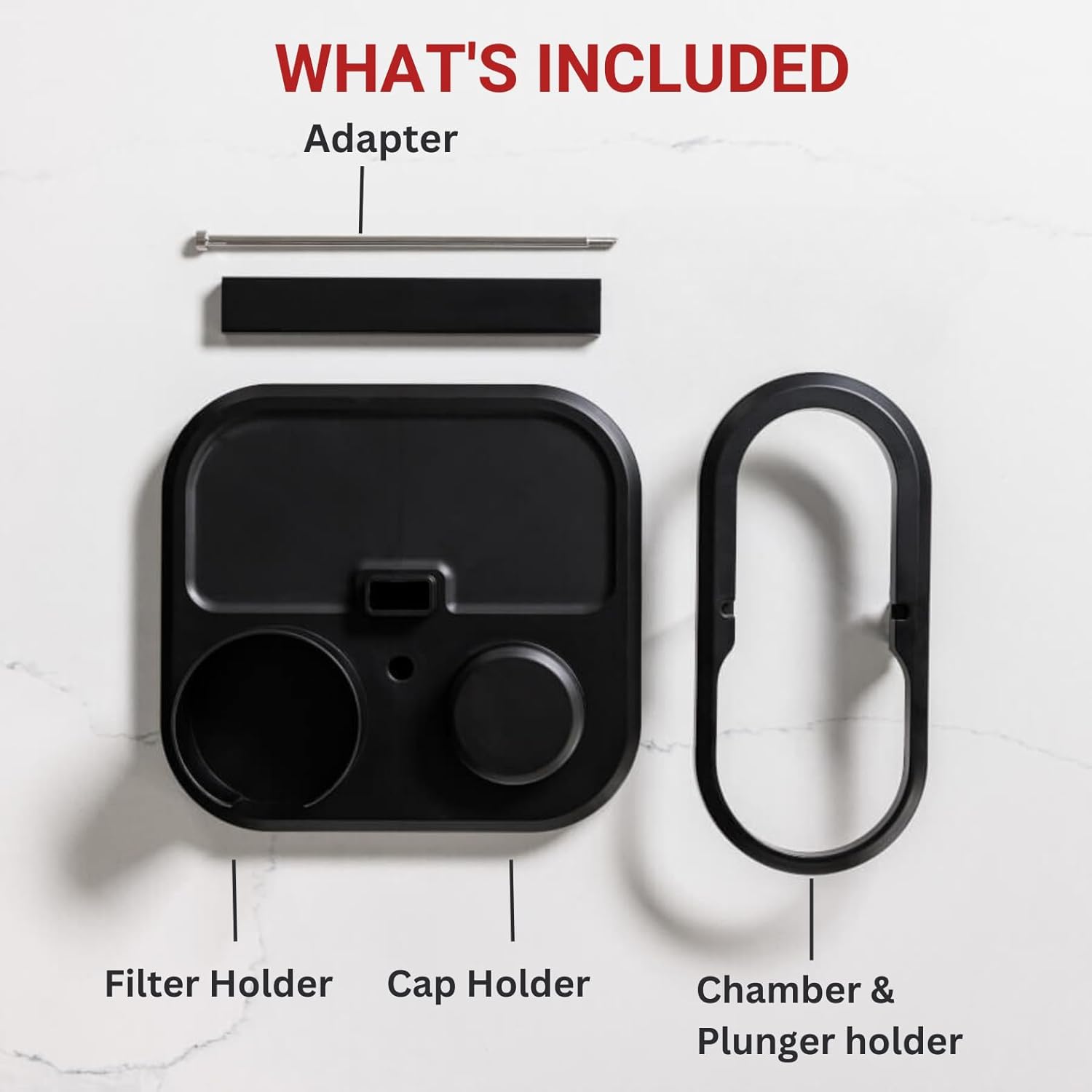 AeroPress Organizer Stand, Compact Storage for Coffee Maker and Accessories, Black Q27507