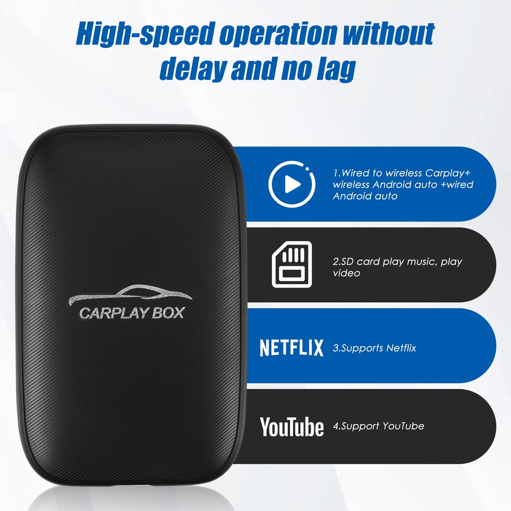 Wireless CarPlay Android Auto Multimedia Video Dongle for Cars L8497