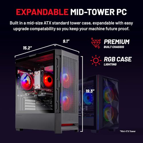 Gaming PC Desktop – AMD Ryzen 7 5700X, RTX 4070, 1TB SSD, 16GB RAM, Windows 11 A36893
